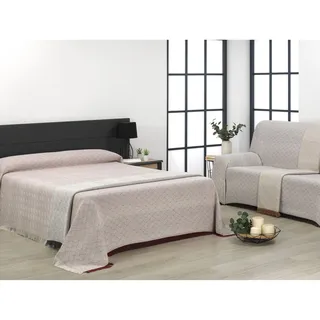 ECOMMERC3 Mehrzweck-Tagesdecke, Größe 300 x 260 cm, für Sofa oder Bett, Mehrzweckdecke, extra weich, Lila