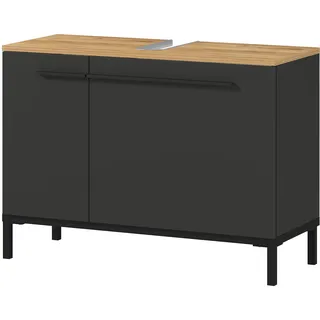 Germania WB-Unterschrank 2670-549 GW-Yonkers, in Graphit/Navarra-Eiche-Nb., mit Siphonausschnitt, 80 x 59 x 34 cm (BxHxT)