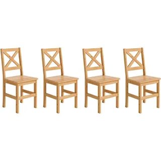 Home Affaire 4-Fußstuhl Malmö Massivholz beige 4er Set