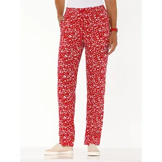 Schlupfhose CLASSIC BASICS, Damen, Gr. 23, Kurzgrößen, rot (rot, weiß, bedruckt), 100% Polyester, geblümt, gemustert, Hosen Schlupfhose