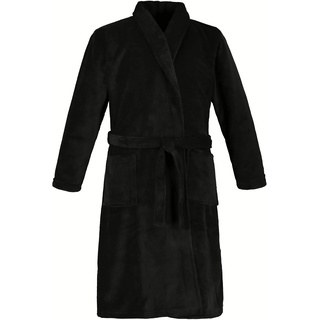 JP 1880 Herren Mikrofaser Bademantel, Schwarz, 8XL EU