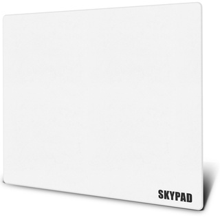 SkyPAD Glas 3.0 XL Gaming Mauspad mit Text Logo | Professionelle Große Mausmatte | 400 x 500 mm | Weiß | Spezielle Glasoberfläche mit Verbesserter Präzision Und Geschwindigkeit