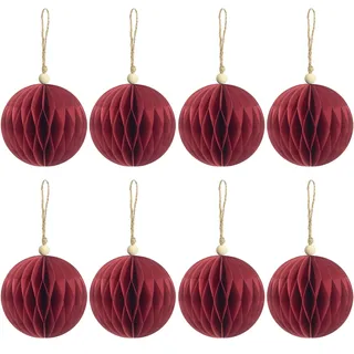 8cm Papier rot Weihnachtskugeln Papierkugeln christbaumkugeln Party Deko Geburtstag Kinder fur Weihnachtsbaumschmuck,Christbaumschmuck Osterdeko Babyparty