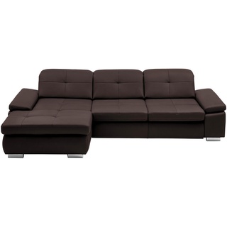 Beldomo Premium Ecksofa , Braun , Leder , Echtleder , Semi-Anilinleder , Uni , Ottomane links, nicht einzeln stellbar, L-Form , 309x195 cm , Typenauswahl, Fußauswahl, Lederauswahl, seitenverkehrt erhältlich, Bettfunktion erhältlich, Hocker erhältlich, Rückenfutter, individuell planbar , Wohnzimmer, Sofas & Couches, Wohnlandschaften, Ecksofas