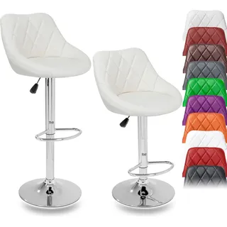 TRESKO 2er Set Barhocker Beige Barstuhl 360° Frei Drehbar Sitzhöhenverstellung 60-80cm - Beige
