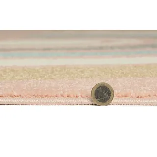 The CarPET Beat Kids«, rund, 9 mm Höhe, Kids Kinderzimmer Teppich strapazierfähig und pflegleicht, rosa 120 cm