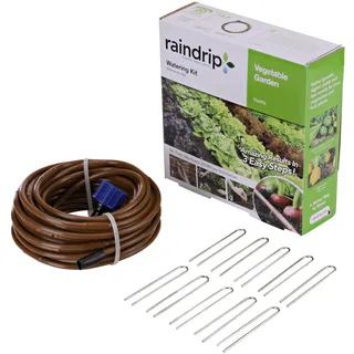 Raindrip R567DT Tropfbewässerungs-Set für Gemüsegärten, inklusive 15,2 m Tropfleitung, 3/4 Zoll FHT-Adapter, 10 Halterungen, 1 Endstopfen
