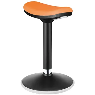 LogiLink EO0071 - Sitz-/Steh-/Drehhocker, höhenverstellbar 56–82 cm, Tragkraft max. 136 kg, Farbe: Schwarz/Orange