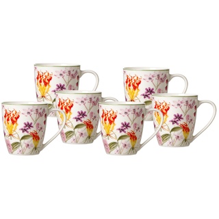 Ritzenhoff & Breker Kaffeebecher-Set Flora, 6-teilig, Porzellan