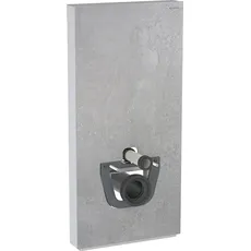 Geberit Monolith PLUS Sanitärmodul für Wand-WC, 101cm, Wasseranschluss seitlich, mit Anschlussstutzen, Farbe: Steinzeug Betonoptik / Aluminium