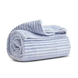 KARACA Ruby Stripe Wellsoft Einzel Decke, Blau