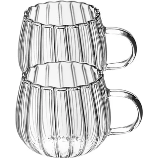 NUOBESTY 2st Kürbisbecher Aus Glas Halloween-becher Getränkebecher Tasse in Kürbisform Gläser Geriffelt Kaffeebecher Smoothie-becher Halloween-kürbisbecher Büro Transparente Tasse Niedlich