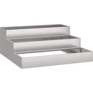 Garten-Pflanzgefäß Silber 90 x 90 x 35 cm Edelstahl - Silber