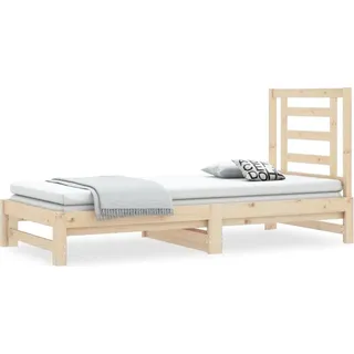 vidaXL Tagesbett Ausziehbar 2x(90x200) cm Massivholz Kiefer - Braun