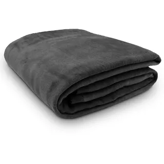 ZOLLNER Kuscheldecke 150 x 200 cm Schwarz/Graphit