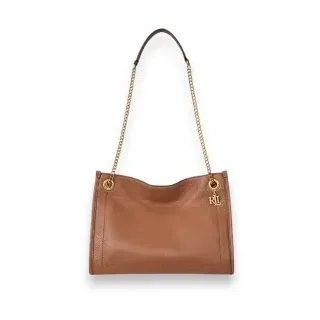 Lauren Ralph Lauren für Damen. 431980173001 Braune Ledertasche Bradley (OSFA), Beige, Lässig