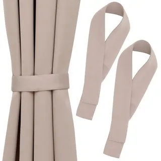 Blumtal Raffhalter für Vorhänge 2X - Vorhang Raffhalter 72x5 cm - waschbare Gardinenhalter Blickdicht - Raffhalter für Gardinen/Gardinen Raffhalter für Verdunkelungsvorhänge & Gardinenschals in Taupe