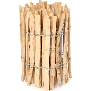 Garronda Gartenzaun zum Stecken aus Haselnüsse Zaun Garten Staketenzaun Beeteinfassung Holz Steckzaun Hochwertiger Gartenzaun für Ihren Garten GD-0079 (Lattenabstand: 7-8 cm. 50 cm x 5m) - Naturbelassen