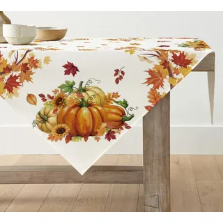 Artoid Mode Kürbisse Ahornblätter Sonnenblumen Herbst 100x100 cm Tischdecke