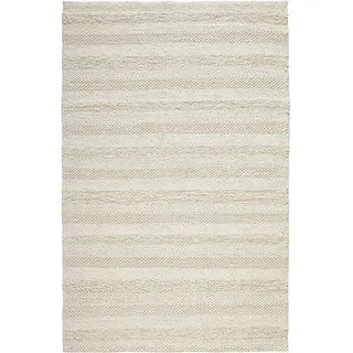 Linea Natura Handwebteppich , Creme , Textil , Streifen , rechteckig , 130x190 cm , pflegeleicht, leicht zusammenrollbar , Teppiche und Böden, Teppiche, Schafwollteppiche