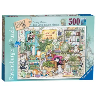 Ravensburger, Katzen 17519 Puzzle-Plant Shop 500p