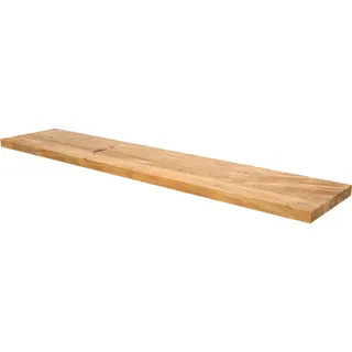 DeLife Wandregal Edge 145 cm Akazie Natur gerade Kante Massiv,