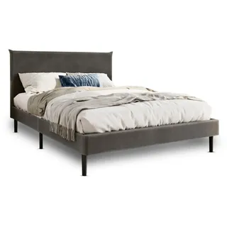 home collective Polsterbett 140x200 cm Grau, Cordbezug - Grau