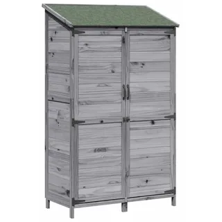 vidaXL Gartenschuppen Grau 106,5 x 56 x 176 cm Massivholz aus Fichte - Grau
