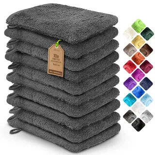 NatureMark Waschhandschuh 15 x 21 cm anthrazit 10 St.