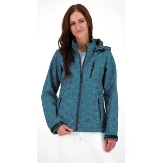 DEPROC activ DEPROC-Active Damen Softshelljacke mit abnehmbarer Kapuze Übergangsjacke Windbreaker SHELBY PEAK petrol 38