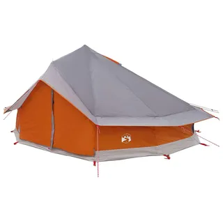 vidaXL Tipi Zelt mit Dach Grau und Orange 800 x 800 x 430 cm - Grau