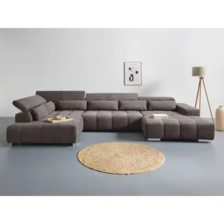Cotta Wohnlandschaft Polyester U-Form 6 Nierenkissen Schwarz
