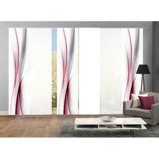 HOME WOHNIDEEN Schiebegardine »UFA« Klettband 6 Stk. tlg. HxB: 245x60, inkl. Befestigungszubehör, rot