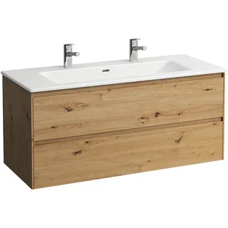 LAUFEN PRO S Set Lani Komplettset 1200, Waschtisch, 2 Hahnlöcher, inklusive Waschtischunterbau, 1200x500x540mm, H8649692671071, Farbe: Wildeiche