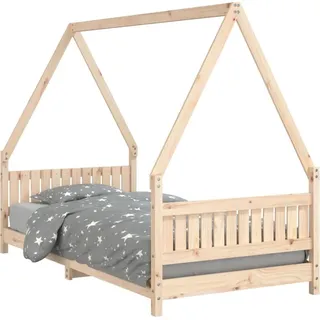 Kinderbett 90x190 cm Massivholz Kiefer - Braun, Bunt