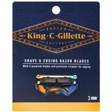 King C. Gillette Ersatzklingen, Rasur und Konturen, 3 Stück