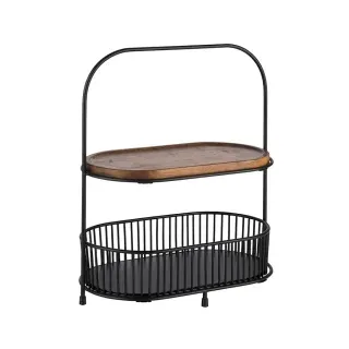 wayfair.de APS "ALL ROUNDER" Etagere 2-stufig, 5-teilig: 30336 - 1 Set= 1 Etagere, 2 Körbe, 2 Servierbretter