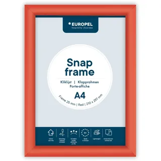 Europel Klapprahmen Aluminium rot A4 2er Set