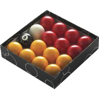 Powerglide Unisex-Erwachsene Pool Billiards Set Poolbälle, Rot und Gelb, 2" (50.8mm)