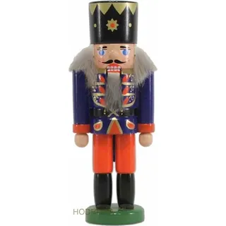 Miniatur Nussknacker König dunkelblau 13cm NEU Nußknacker Holz Figur Erzgebirge