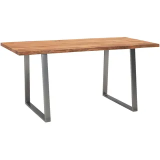 Wohnling Schreibtisch Akazie massiv / Silber
