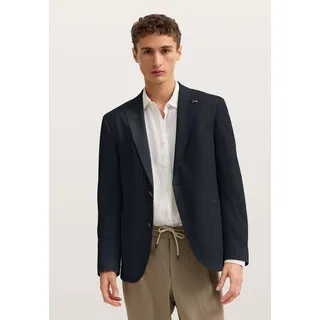 Sakko BUGATTI "Jersey-Artikel", Herren, Gr. 56, schwarz (390, marine), 65% Polyester, 24% Viskose, 8% Polyamid, 3% Elasthan, unifarben, regular fit, Sakkos Sakko, mit Stretch Funktion