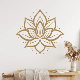 GRAZDesign Wandtattoo Lotus Lotusblume Mandala Blume Wandaufkleber Hindu für Wohnzimmer Schlafzimmer Flur aus Vinylfolie - 60x57cm / pink