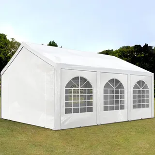 TOOLPORT Partezelt 6 x 4 m inkl. 8 Seitenteile Weiß