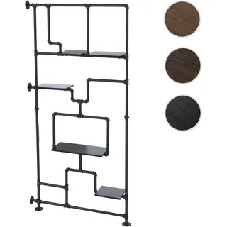 Raumteiler mit Regal HWC-P10, Wohnregal Ablageregal, Industrial Metall Melamin MVG 203x100x20cm ~ sc