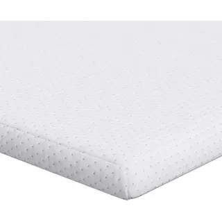 Matratzenauflage Weiß 180 x 200 cm Jacquard Stoff - Weiß