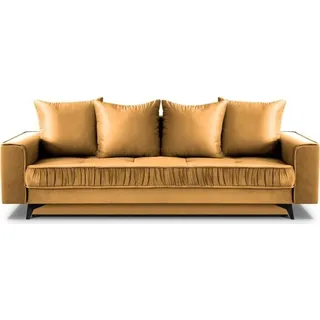 Modernes Schlafsofa Monaco (Ginger - Velluto 08) - Gelb