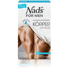 Nad's For Men Kaltwachsstreifen Männer - Haarentfernung für den Körper, alle Hauttypen, 20 Wachsstreifen + 2 Pflegetücher