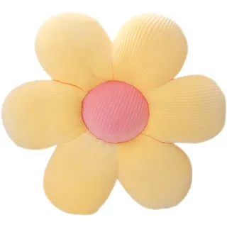 LATRAT 1 Stück 60cm Blumenkissen Bodenmatte aus Dekokissen Stuhlkissen Zierkissenbezüge Raumdekoration Plüschkissen, Gelb & Pink