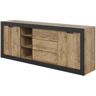 masseno Davor 220 x 85 x 45 cm Eichefarben / Braun